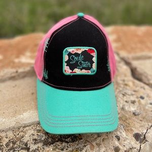 Soule Sister Ball Cap Hat Turquoise Pink Black
